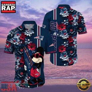 Mickey Mouse New England Patriots Aloha Hawaiian Shirt