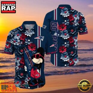 Mickey Mouse New England Patriots Aloha Hawaiian Shirt