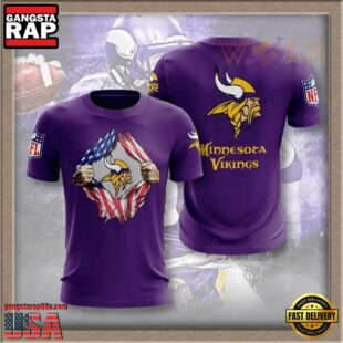 Minnesota Vikings Football US Flag All Over Print T-Shirt