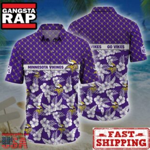 Minnesota Vikings NFL Palm Leaves Hawaiian Shirt