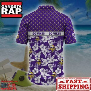 Minnesota Vikings NFL Palm Leaves Hawaiian Shirt