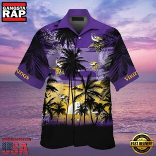 Minnesota Vikings Viking Sunset Hawaiian Shirt