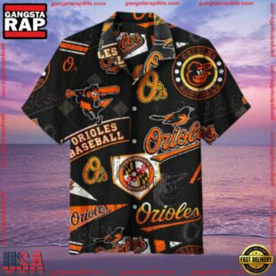 MLB Baltimore Orioles Baseball Floral Aloha Hawaiian Shirt