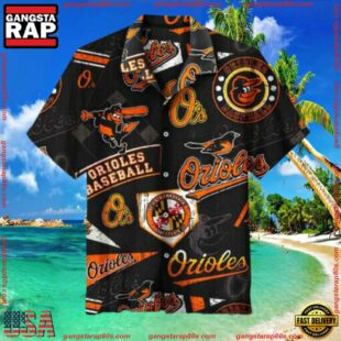 MLB Baltimore Orioles Baseball Floral Aloha Hawaiian Shirt