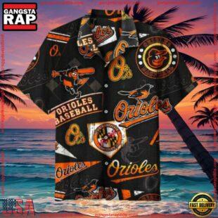 MLB Baltimore Orioles Baseball Floral Aloha Hawaiian Shirt