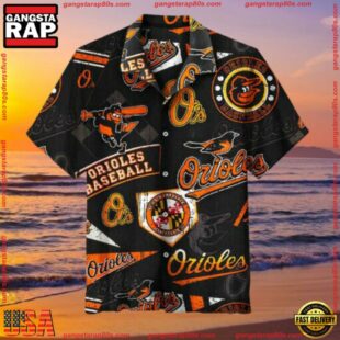 MLB Baltimore Orioles Baseball Floral Aloha Hawaiian Shirt