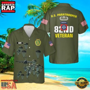 Name Us Army 82Nd Airborne Division Veteran Hawaiian Shirt