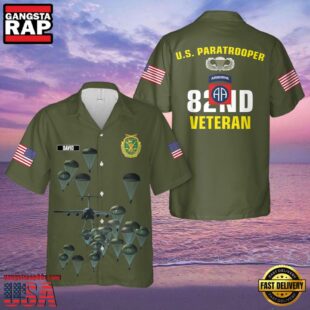 Name Us Army 82Nd Airborne Division Veteran Hawaiian Shirt