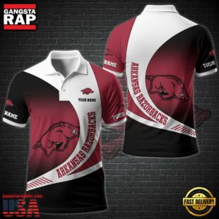 NCAA Arkansas Razorbacks Team Polo Shirt Custom Your Name