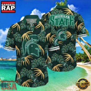 NCAA Michigan State Spartans Lush Greenery New Design Hawaiian Shirt