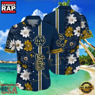 NCAA Notre Dame Fighting Irish Floral New Design Hawaiian Shirt