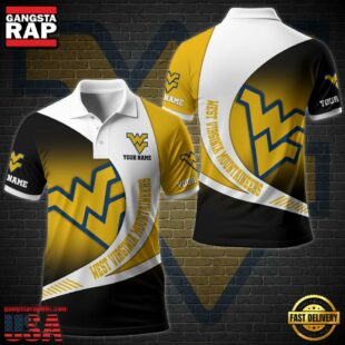 NCAA West Virginia Mountaineers Team Polo Shirt Custom Your Name