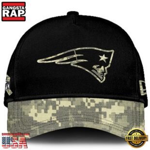 New England Patriots 2024 Salute to Service Club Black Camo Cap Gift For Veteran