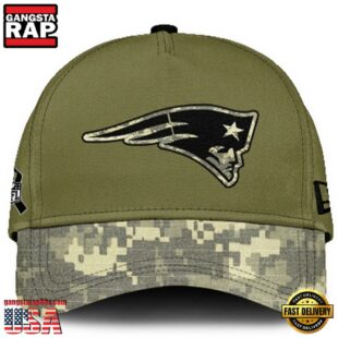 New England Patriots 2024 Salute to Service Club Green Camo Cap Gift For Veteran