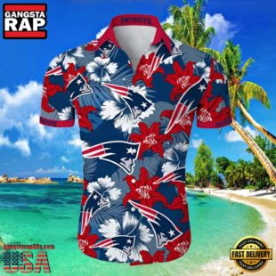 New England Patriots Tropical Flower Hawaiian Shirt