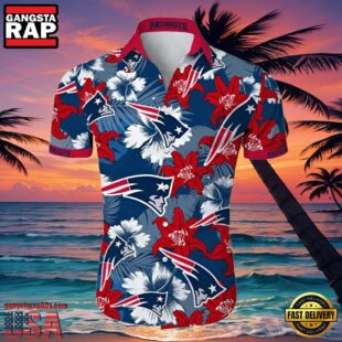 New England Patriots Tropical Flower Hawaiian Shirt