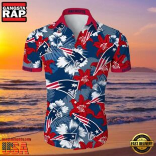 New England Patriots Tropical Flower Hawaiian Shirt