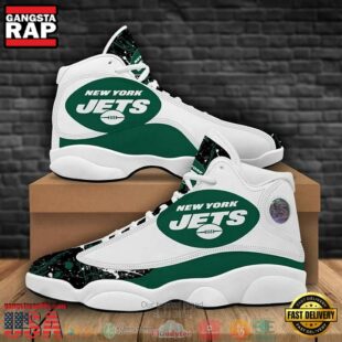 New York Jets Football NFL Big Logo 6 Air Jordan 13 Sneaker Shoes - Gift For Fans