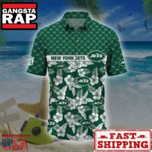 New York Jets NFL Palm Leaves Hawaiian Shirt