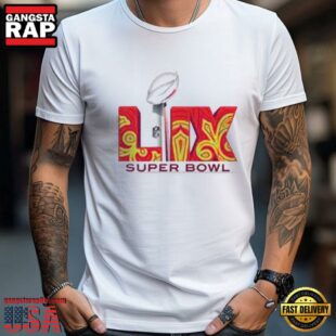 NFL 2025 Super Bowl LIX Football Logo White Color T Shirt