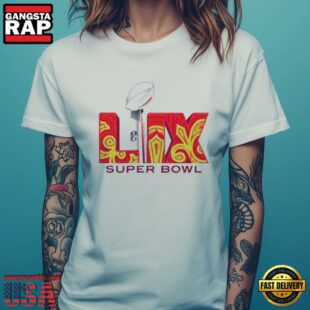 NFL 2025 Super Bowl LIX Football Logo White Color T Shirt