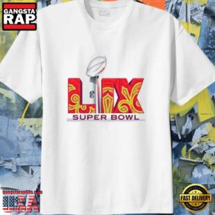 NFL 2025 Super Bowl LIX Football Logo White Color T Shirt