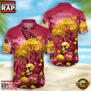 NFL Arizona Cardinals Skull Pumpkin Halloween Hawaiian Shirt