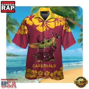 NFL Arizona Cardinals x Baby Yoda Hawaii Shirt Summer Button Up Shirt