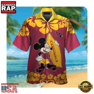 NFL Arizona Cardinals x Mickey Mouse Hawaii Shirt Summer Button Up Shirt