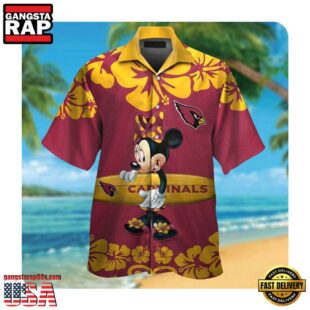 NFL Arizona Cardinals x Minnie Mouse Hawaii Shirt Summer Button Up Shirt