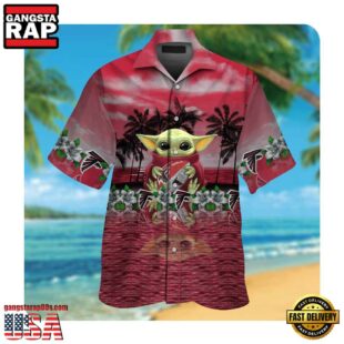 NFL Atlanta Falcons And x Baby Yoda Hawaii Shirt Summer Button Up Shirt