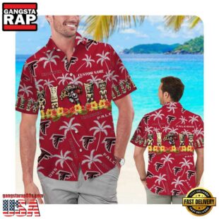 NFL Atlanta Falcons Custom Name Hawaii Shirt Summer Button Up Shirt