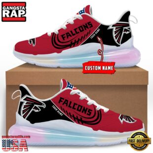 NFL Atlanta Falcons Custom Rainbow Atmospheric Cushion Running Shoes, Women's Sneaker