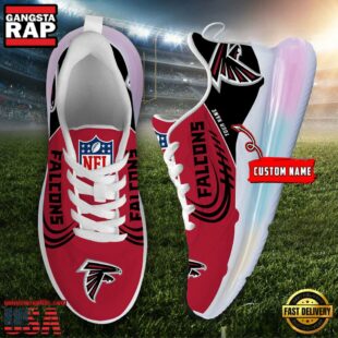 NFL Atlanta Falcons Custom Rainbow Atmospheric Cushion Running Shoes, Women's Sneaker