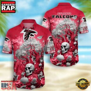 NFL Atlanta Falcons Skull Pumpkin Halloween Hawaiian Shirt