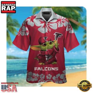 NFL Atlanta Falcons x Baby Yoda Hawaii Shirt Summer Button Up Shirt