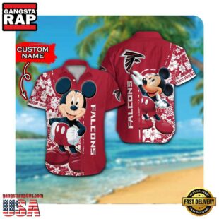 NFL Atlanta Falcons x Mickey Mouse Custom Name Summer Hawaii Shirt