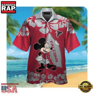 NFL Atlanta Falcons x Mickey Mouse Hawaii Shirt Summer Button Up Shirt