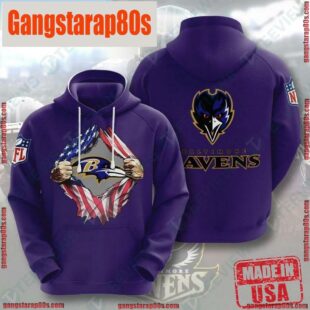 NFL Baltimore Ravens American Ripped Vintage Sports Hoodies Shirt