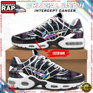 NFL Baltimore Ravens Crucial Catch Intercept Cancer Air Max Plus Shoes Sneaker