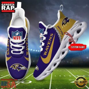 NFL Baltimore Ravens Football Team Design Max Soul Shoes, Football New Sneaker Shoes