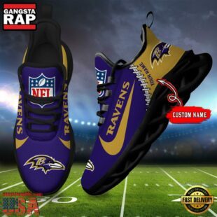 NFL Baltimore Ravens Football Team Design Max Soul Shoes, Football New Sneaker Shoes