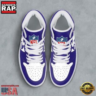 NFL Baltimore Ravens Grunge Style Custom Air Jordan 1 Shoes