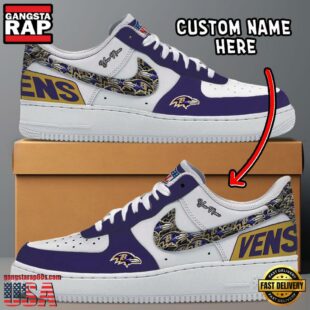 NFL Baltimore Ravens Logo Team Design Custom Air Force 1 Shoes