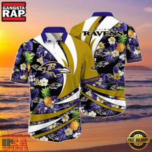 NFL Baltimore Ravens Summer Hawaiian Shirt With Pineapple