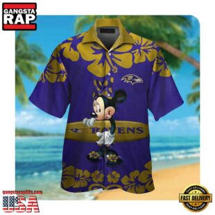 NFL Baltimore Ravens x Minnie Mouse Summer Hawaii Shirt