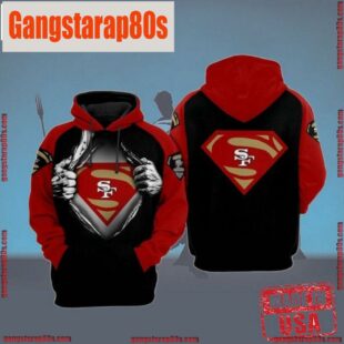 NFL Best San Francisco 49Ers Football Superman 80s 3D Hoodie Shirt