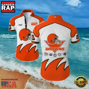 NFL Browns Summer Hawaiian Shirt Summer Button Up