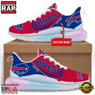 NFL Buffalo Bills Custom Rainbow Atmospheric Cushion Running Shoes, Women's Sneaker