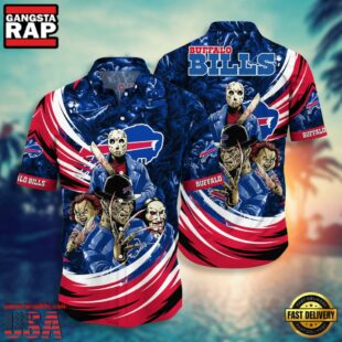 NFL Buffalo Bills Halloween Horror Movies Summer Hawaiian Shirts